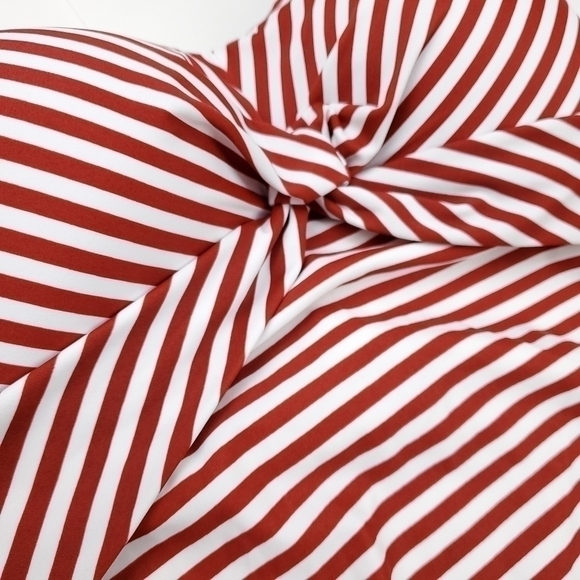 NEW Kona Sol Red White Stripe Strapless 1pc M 8-10 - Picture 3 of 12